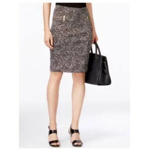 Michael Kors Pencil Skirt Size 14 Black White Patterned Straight‎ Career Stretch